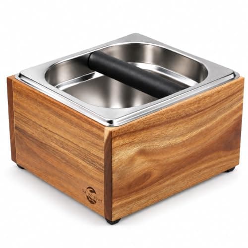 Generic Large Acacia Wood Espresso Knock Box